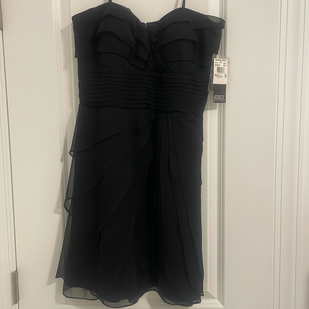 Size 10: black strapless cocktail dress